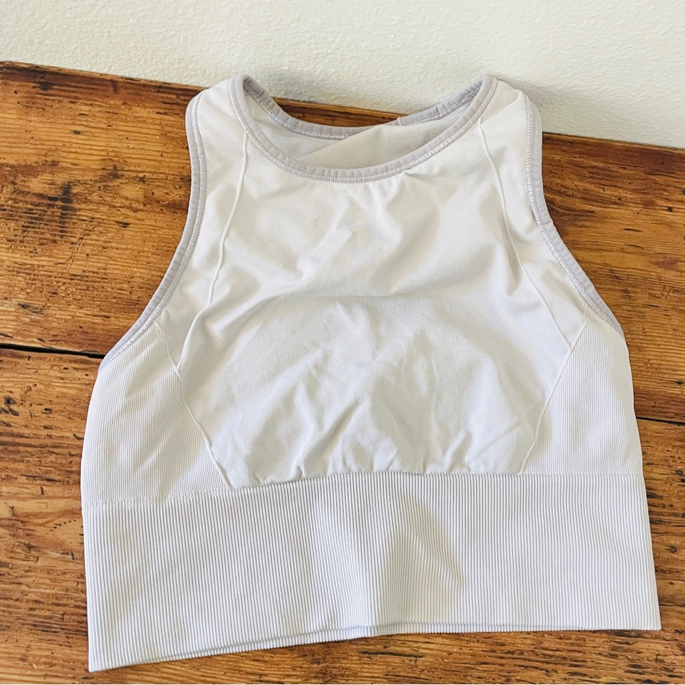 Lululemon Ebb to Street Train Bra - Pale Gray Size 4